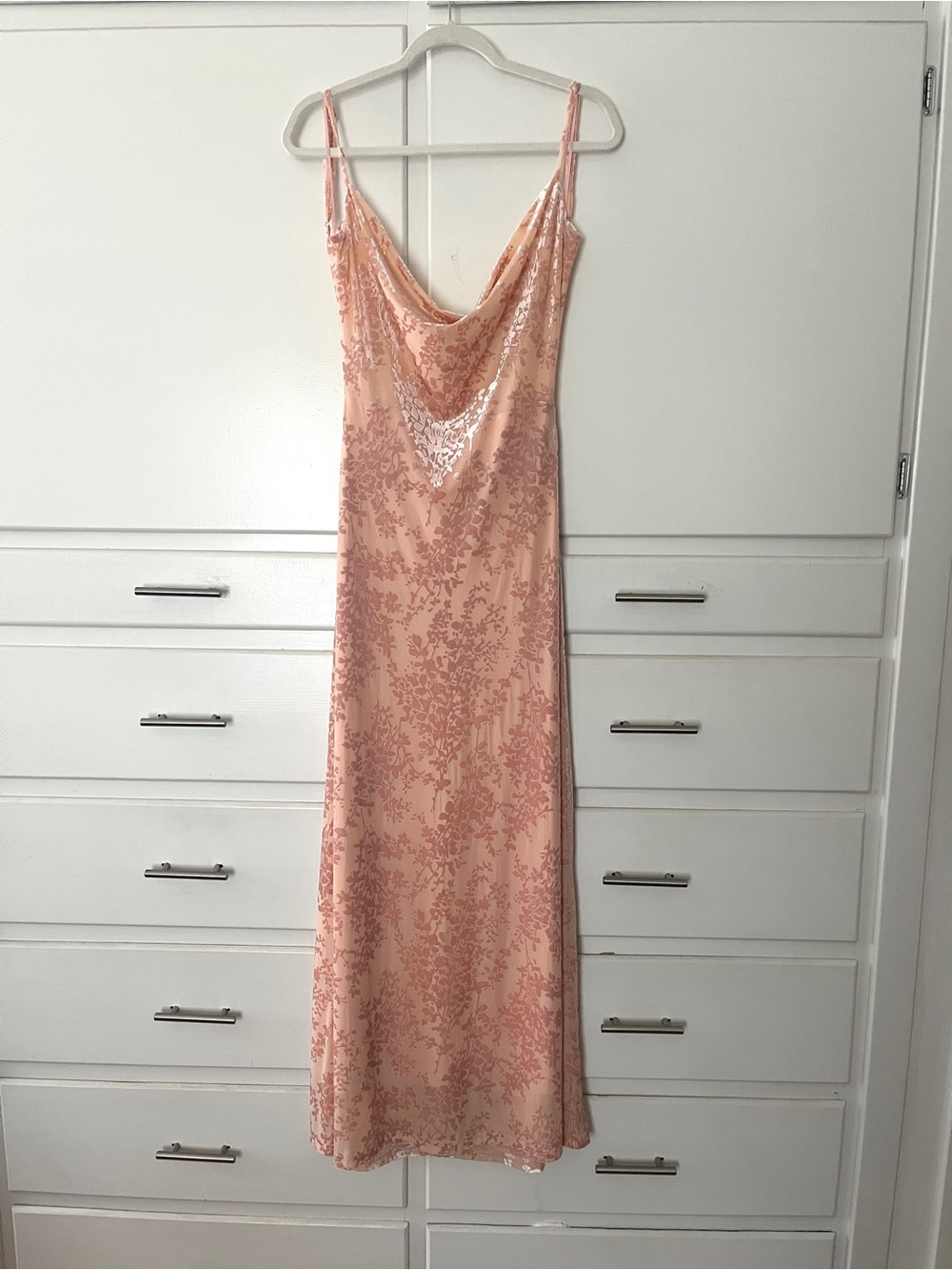 Princess Polly Amiya Pink Velvet burnout Floral Maxi Dress size 6 - Picture 6 of 14